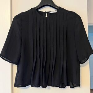 Black Pleated Oak and Fort Blouse